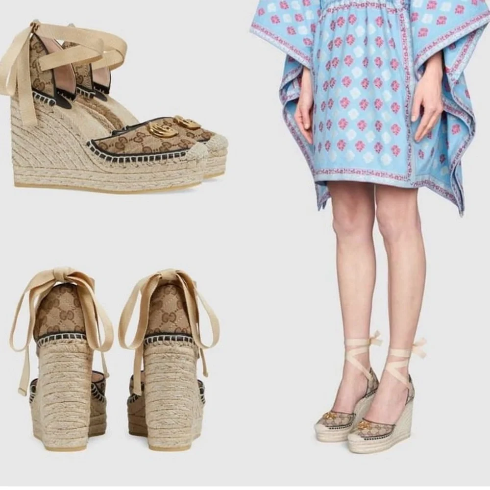 Gucci GG matelassé platform espadrille